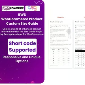Product Custom Size Guide For WooCommerce